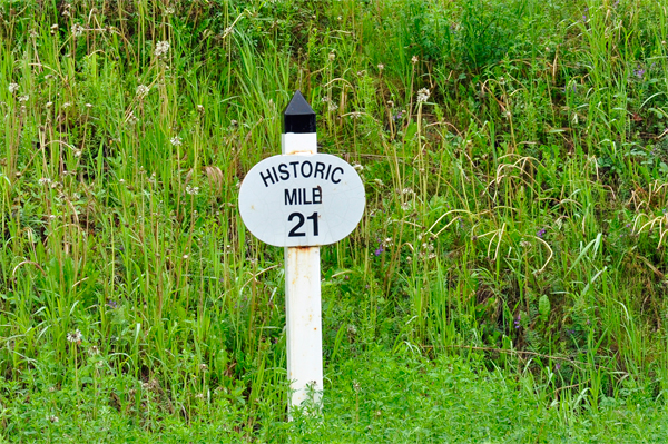 historic mile 21 sign